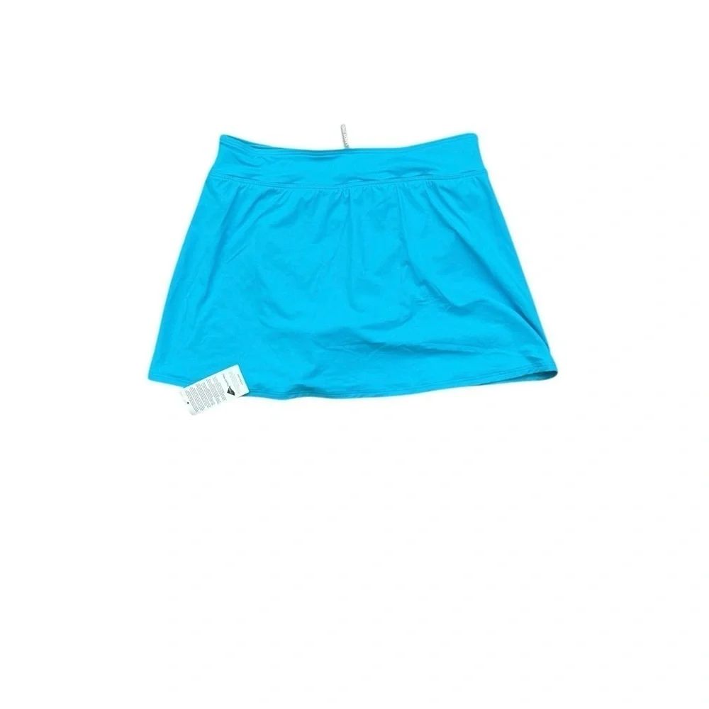 New Women's Lands' End Tummy Control UPF 50 Swim Blue Skirt Size 8
